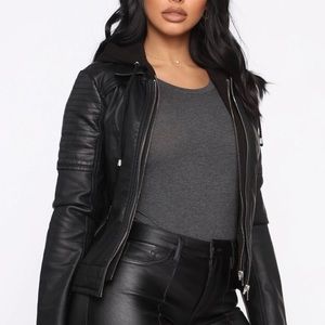 Black leather jacket purchased from Fashion Nova. Worn maybe twice.